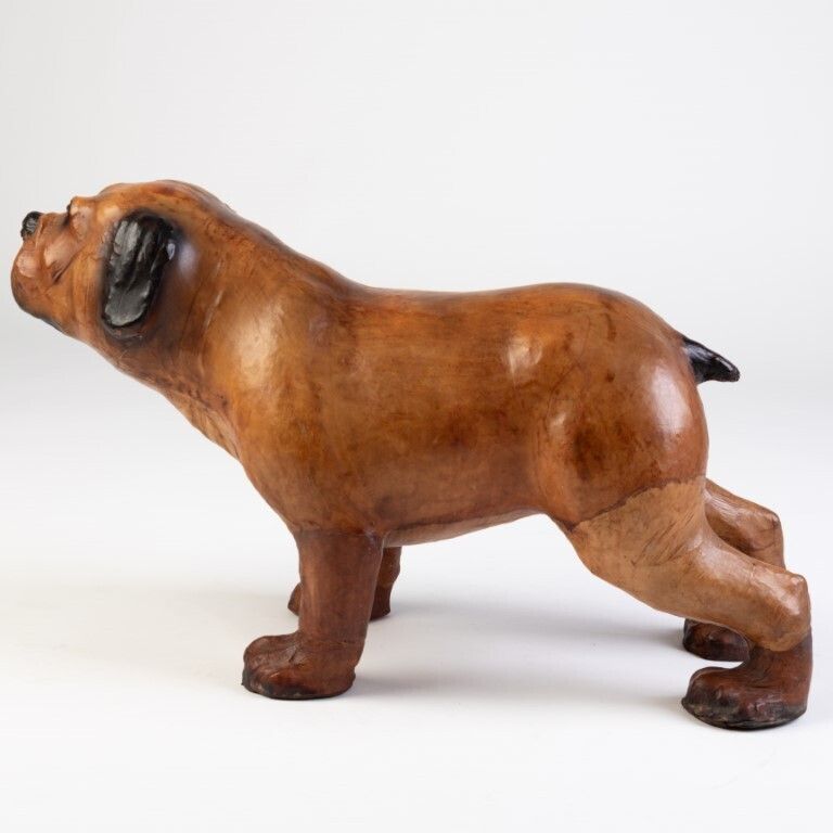 Liberty & Co Early 20th Century Country House Leather Dog Footstool photo vinterior