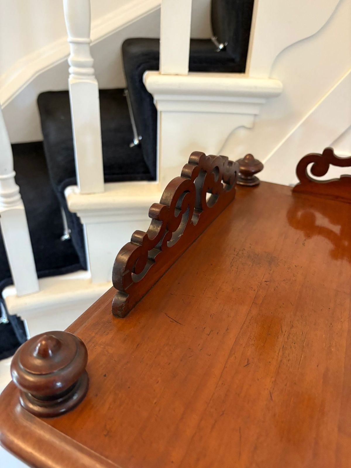 Antique 19th Century Quality Mahogany Free Standing Canterbury Whatnot photo for sale