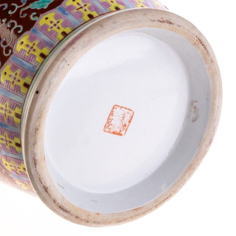 Large Chinese Famille Rose Hand Painted Exotic Birds Porcelain Vase photo furniture