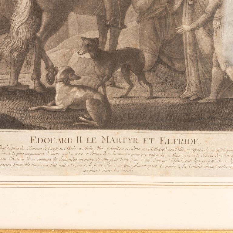 Edward II The Martyr & Elfrida By Francesco Bartolozzi French Engraving photo 65.0