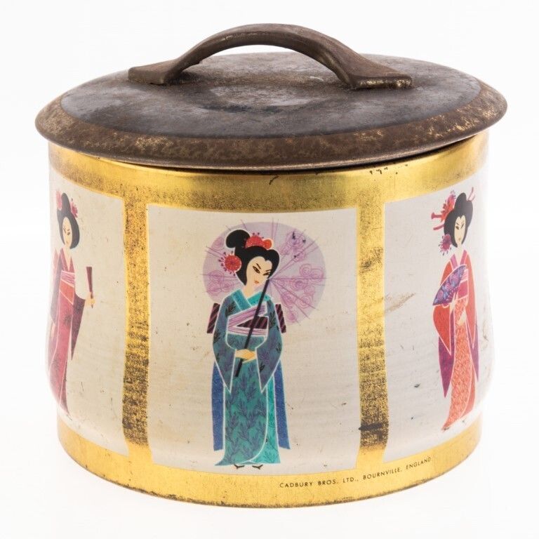 Antique Cadbury Chocolate Litho Tinplate Japanese Ladies Box