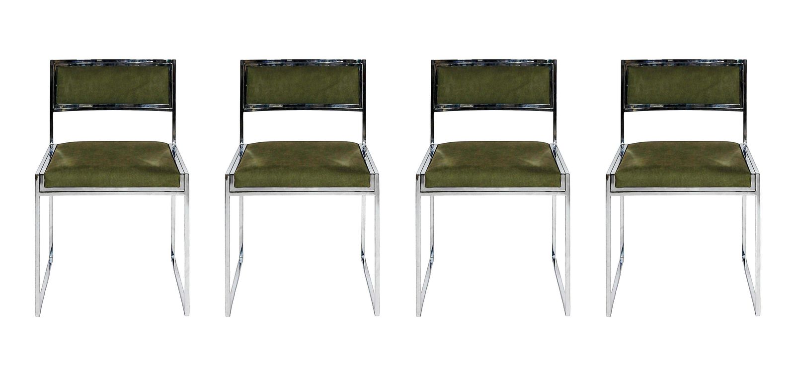Set Of 4 Pcs. Mid Century Italian Chrome Chairs By Willy Rizzo photo furniture