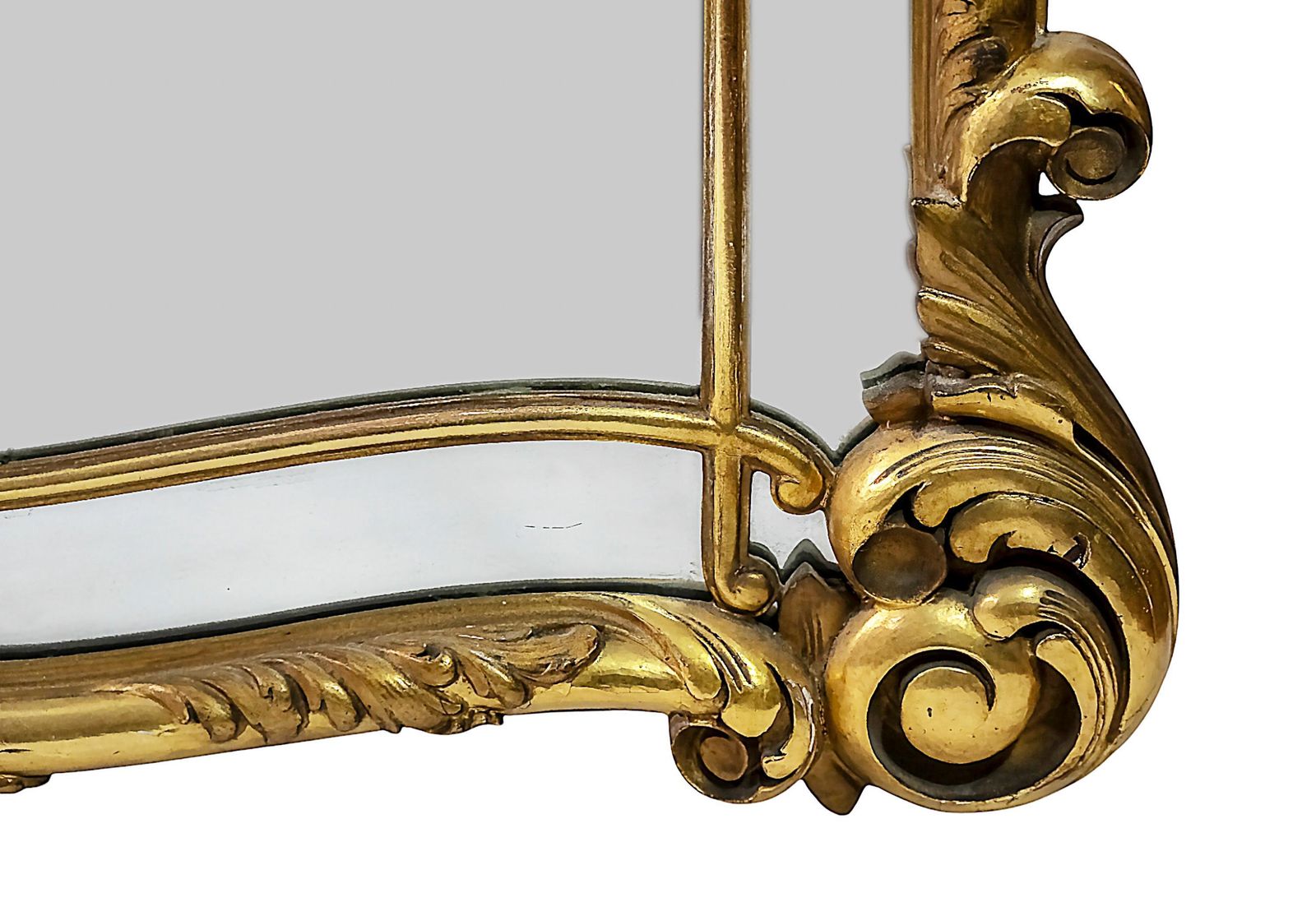 Large Antique Spanish Hand Carved Gilt Wood Wall Mirror photo 4717.0