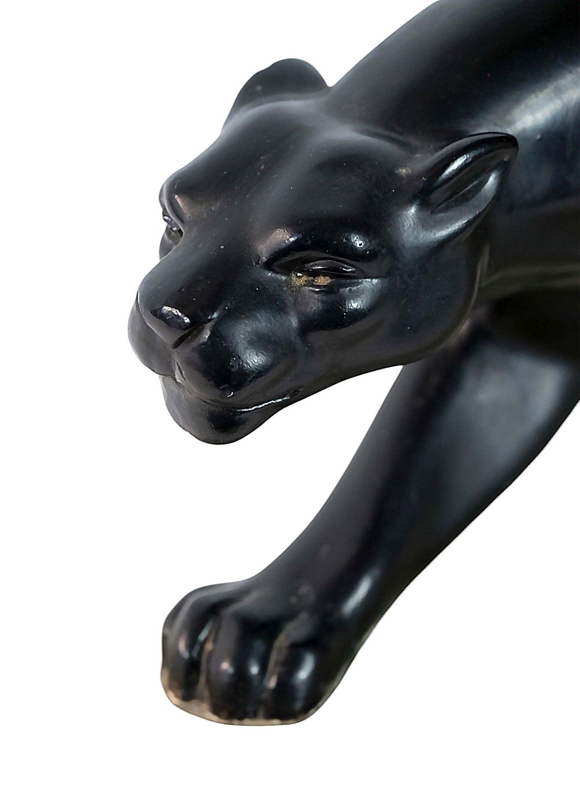 Italian Art Deco Plaster Panther Sculpture By S. Melani, 1930's photo 2144.0