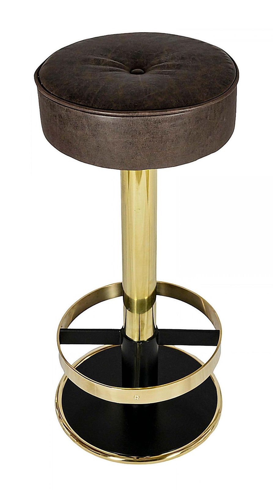 Set Of 4 Pcs. Mid Century Italian Brass Bar Stools/Chairs photo for sale