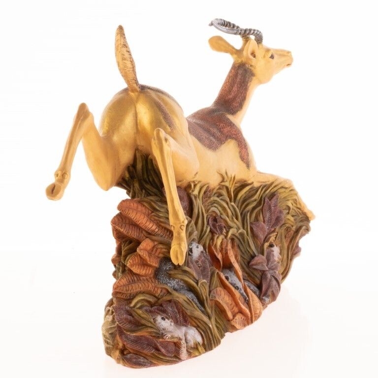 Hand Painted Gazelle Sculpture By Ann Richmond photo furniture
