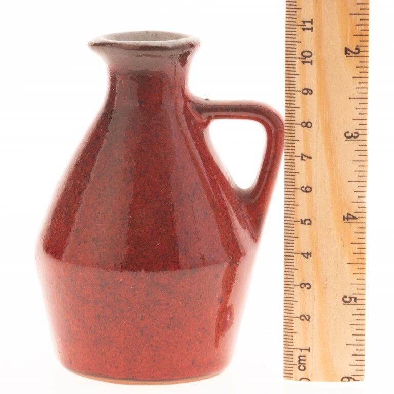 Studio Pottery Red Glazed Ceramic Pitcher Jug photo Home Decor