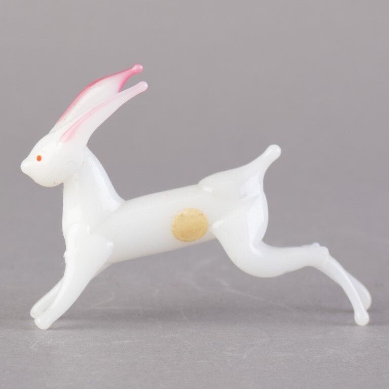 Murano Venetian Hand Blown Glass Leaping Dog Sculpture