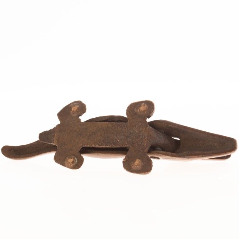 Antique Bronze Alligator Crocodile Nutcracker photo for sale