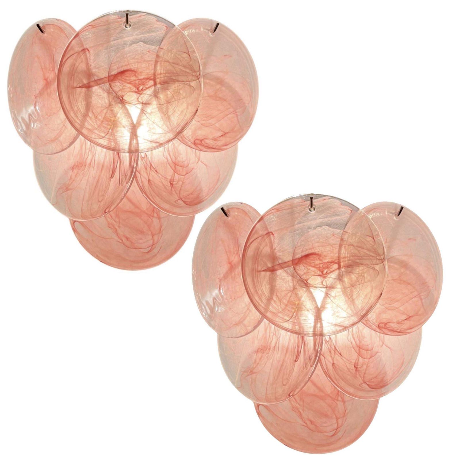 photo buy Pair Of Wall Sconces Murano Discs