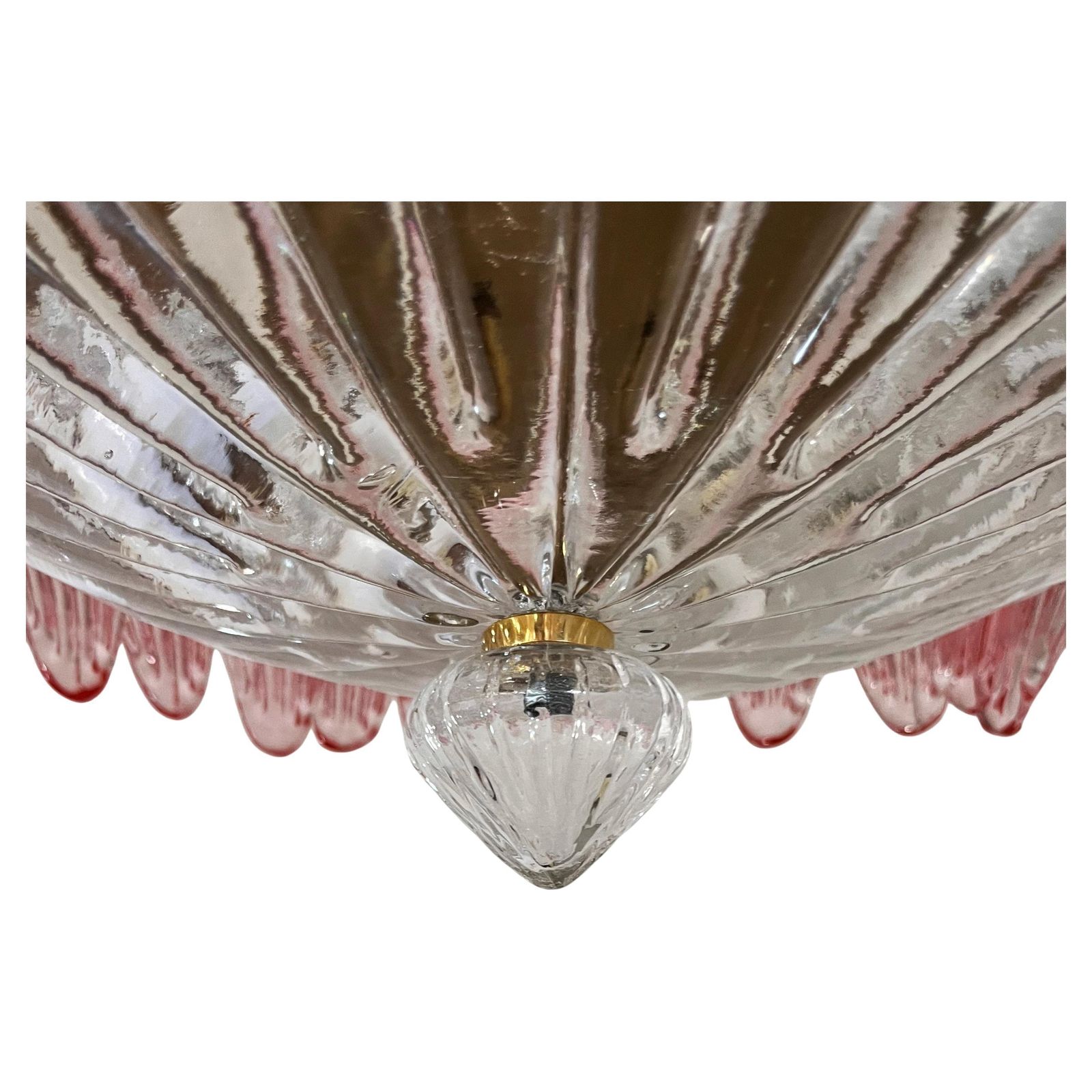 Lighting Pair Mid 20th Century Pink Murano Chandelier photo