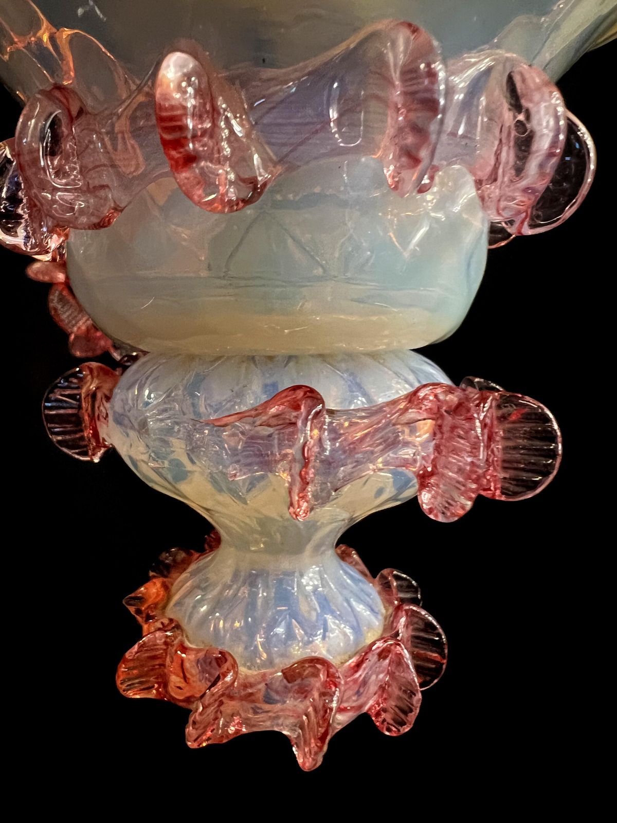Charming Light Blue And Pink Venetian Chandelier, Murano, 1950s photo Lighting