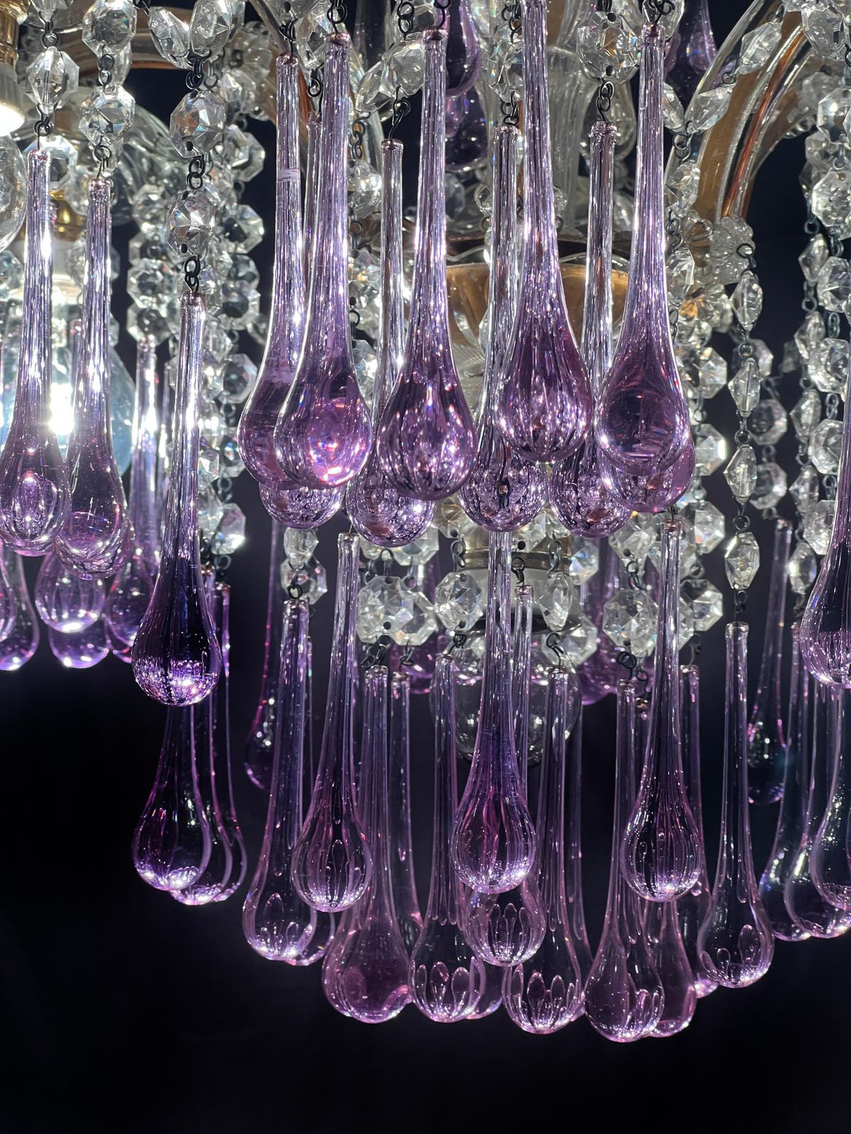 3706.0 Liz Taylor's Tears Murano Chandelier 1950s photo