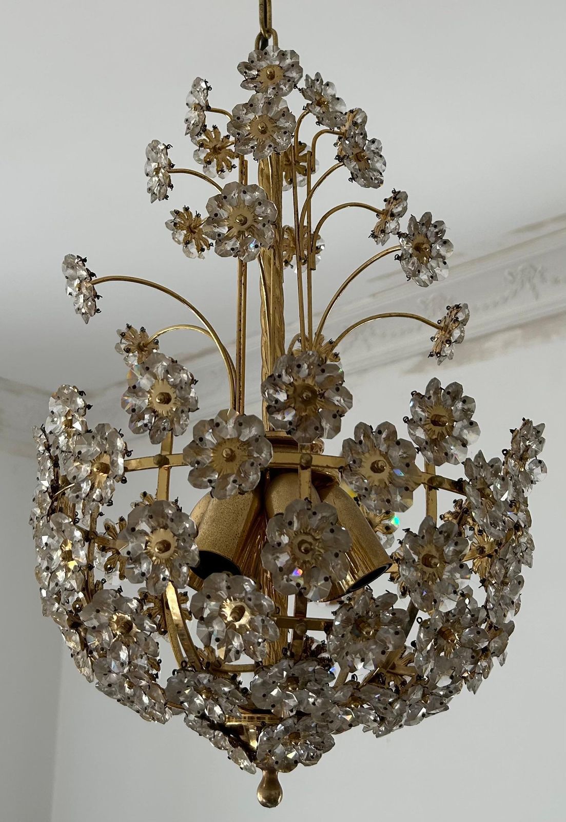 Sparkling Floreal Murano Chandelier, 1980's photo for sale