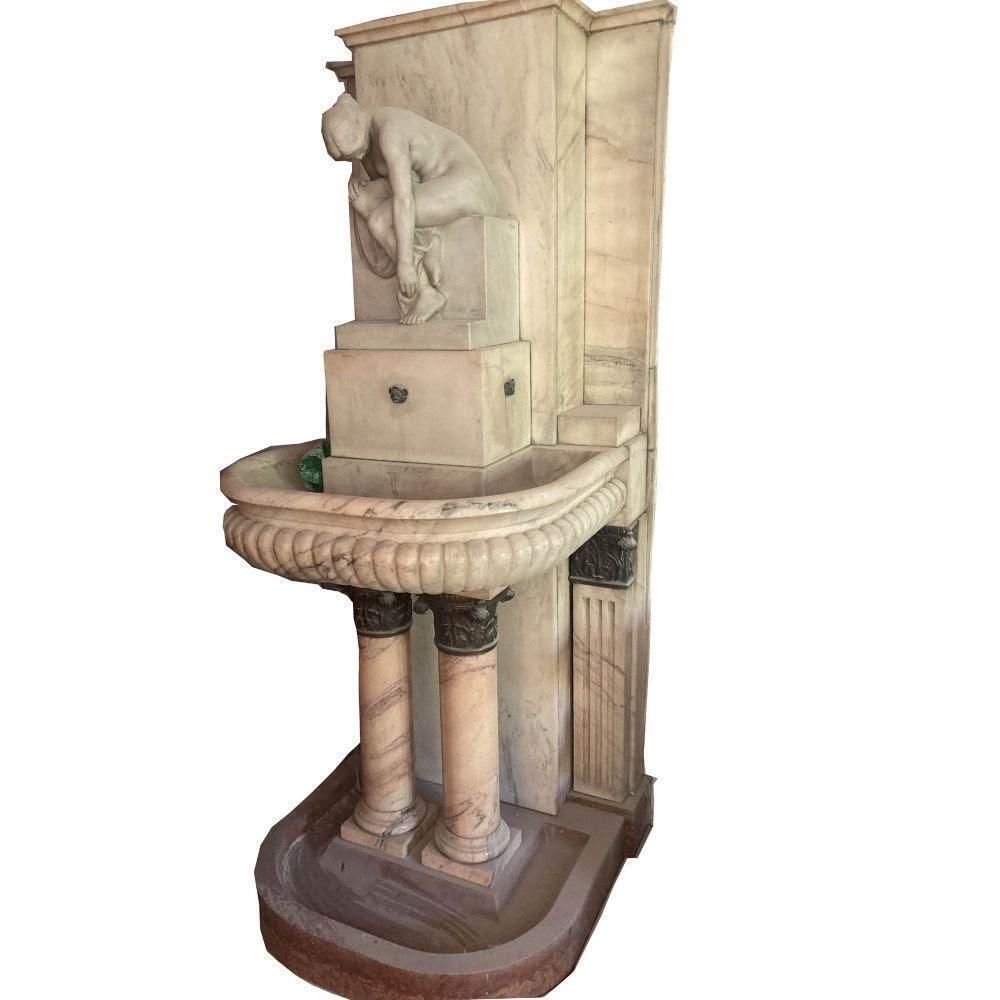 Monumental Marble Fountain With Sculpture Of Woman. Paris/Budapest, 1920 photo furniture