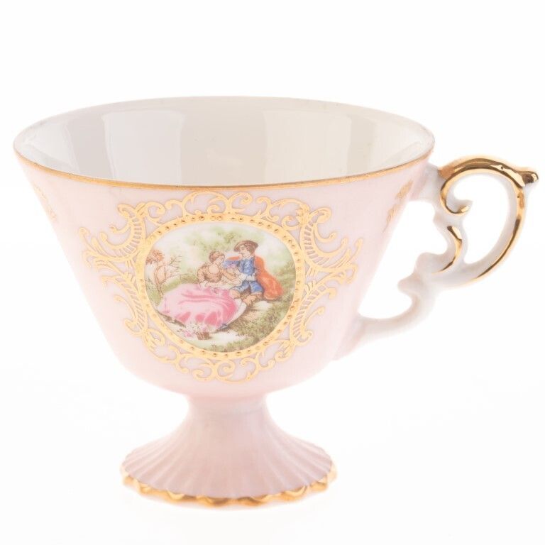 Hand Painted Gilt Porcelain Continental Porcelain Teacup