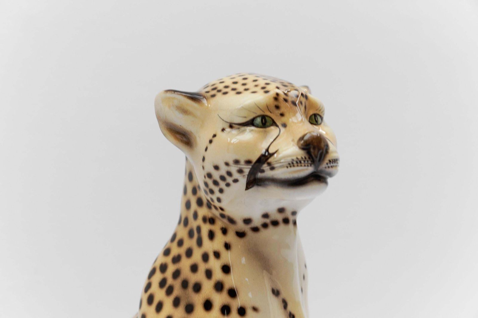 Realistic Ceramic Cheetah By Favaro Cecchetto, 1960s Italy photo Art