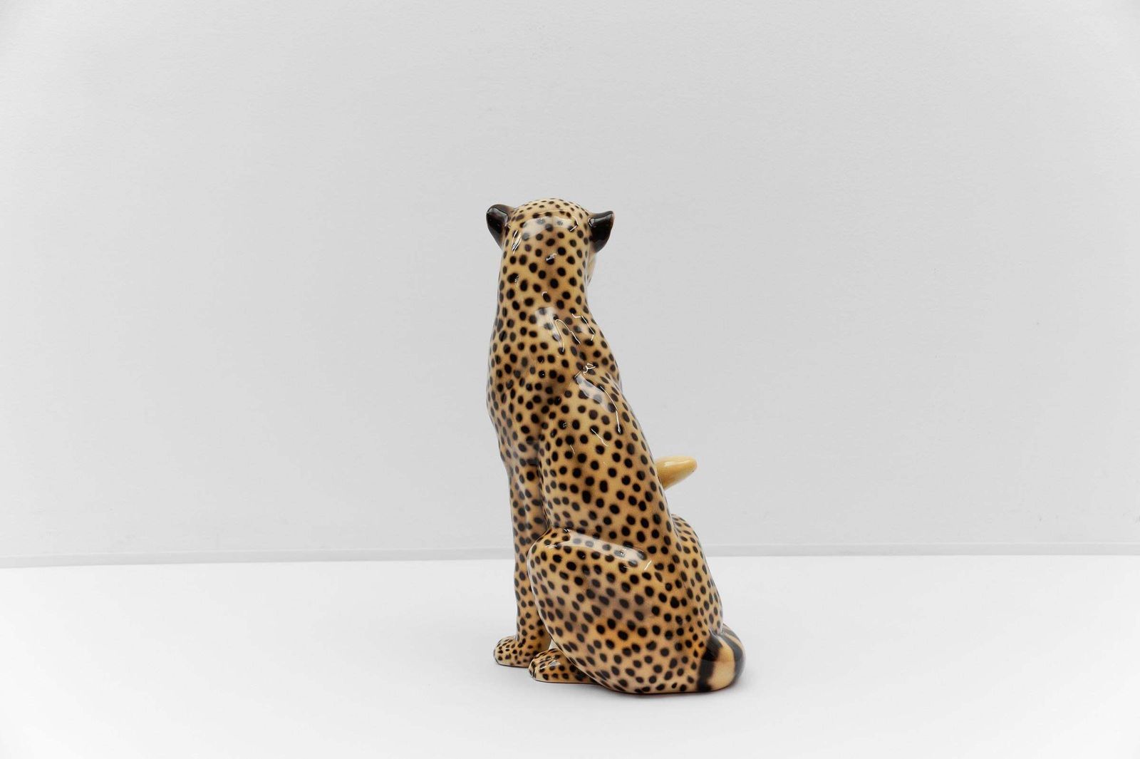 Realistic Ceramic Cheetah By Favaro Cecchetto, 1960s Italy photo vintage