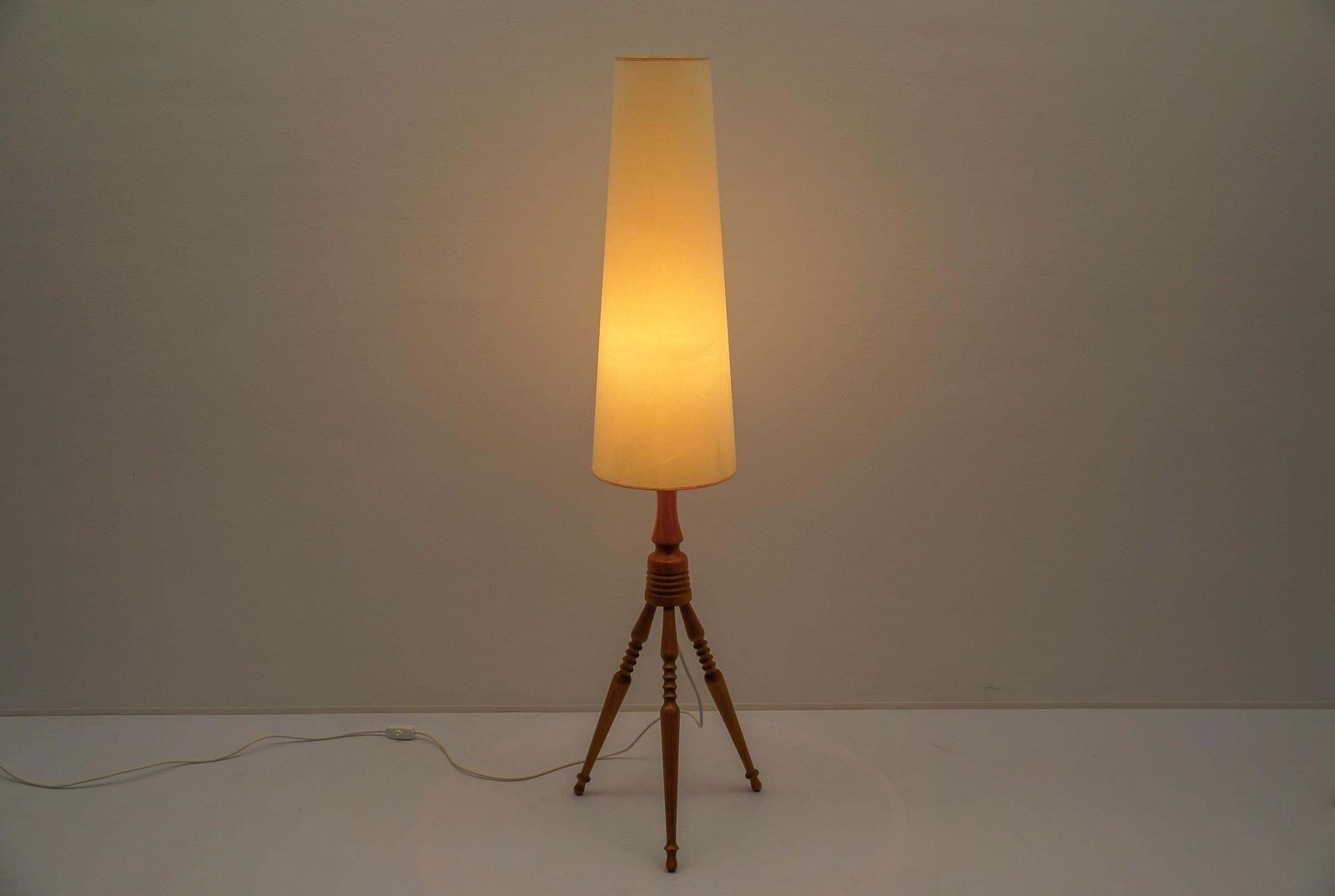 photo furniture Lovely Mid Century Modern Floor Lamp In Wood, 1960s, France