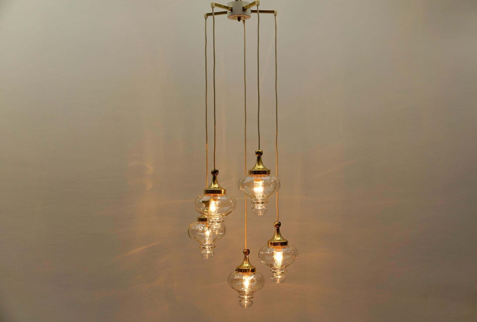 Lovely Amber And Gold Mid Century Modern Cascading Lamp By Wila, 1960s Germany photo 1587.0