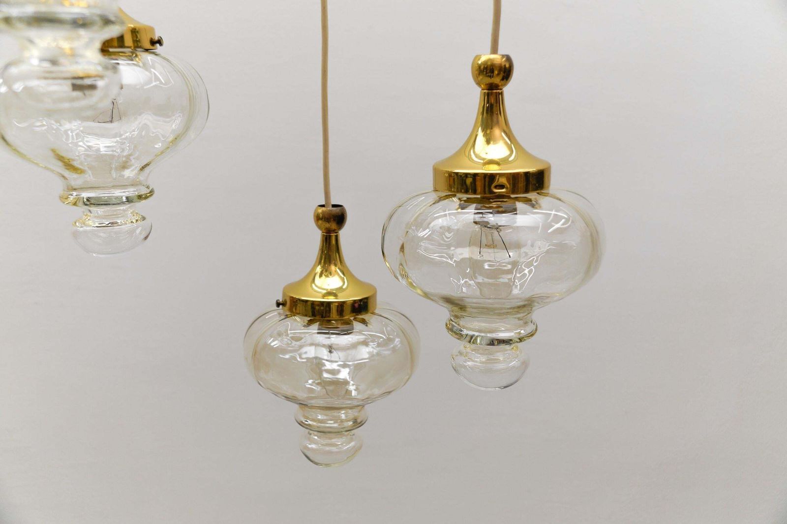1587.0 Lovely Amber And Gold Mid Century Modern Cascading Lamp By Wila, 1960s Germany photo