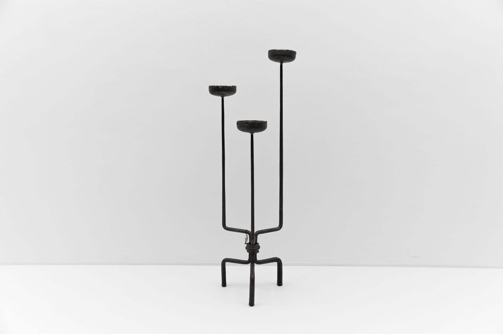 Lovely Floor Wrought Candle Holder By Manfred Bredohl Vulkanschmiede, 1970s photo furniture