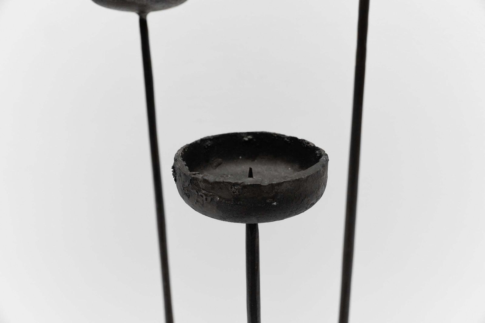 Lovely Floor Wrought Candle Holder By Manfred Bredohl Vulkanschmiede, 1970s photo vinterior