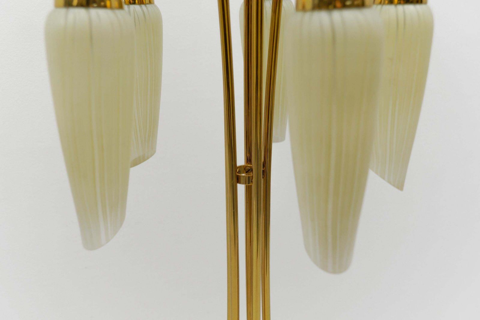 Lighting Very Rare Mid Century Modern Floor Lamp With Five Glass Shades, 1950s Italy photo