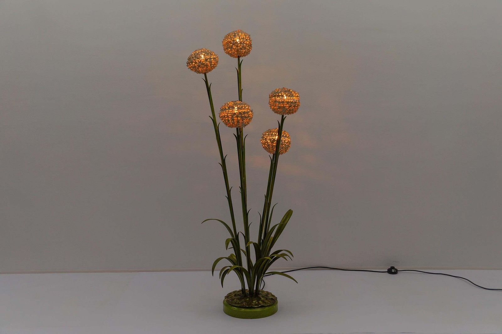 Awesome Beautiful Floral Floor Lamp By Hans Kögl, Germany 1960s photo Lighting