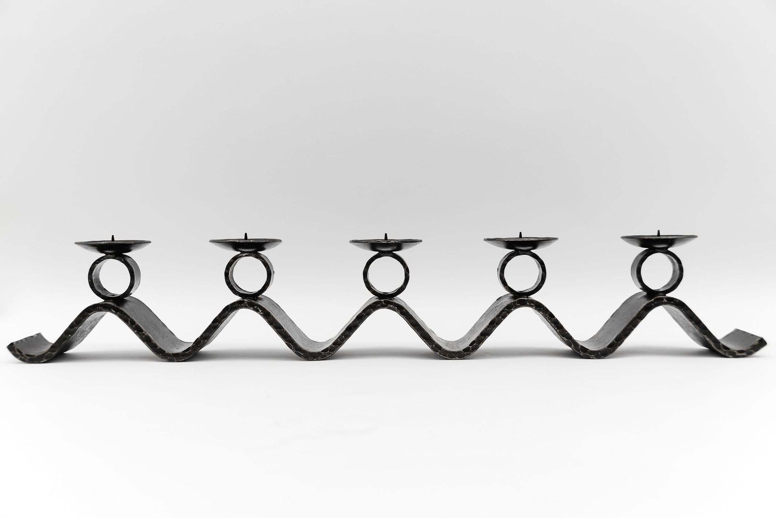 Wrought Iron Wave Handmade Artist Brutalist Candleholder, 1960s Austria photo furniture