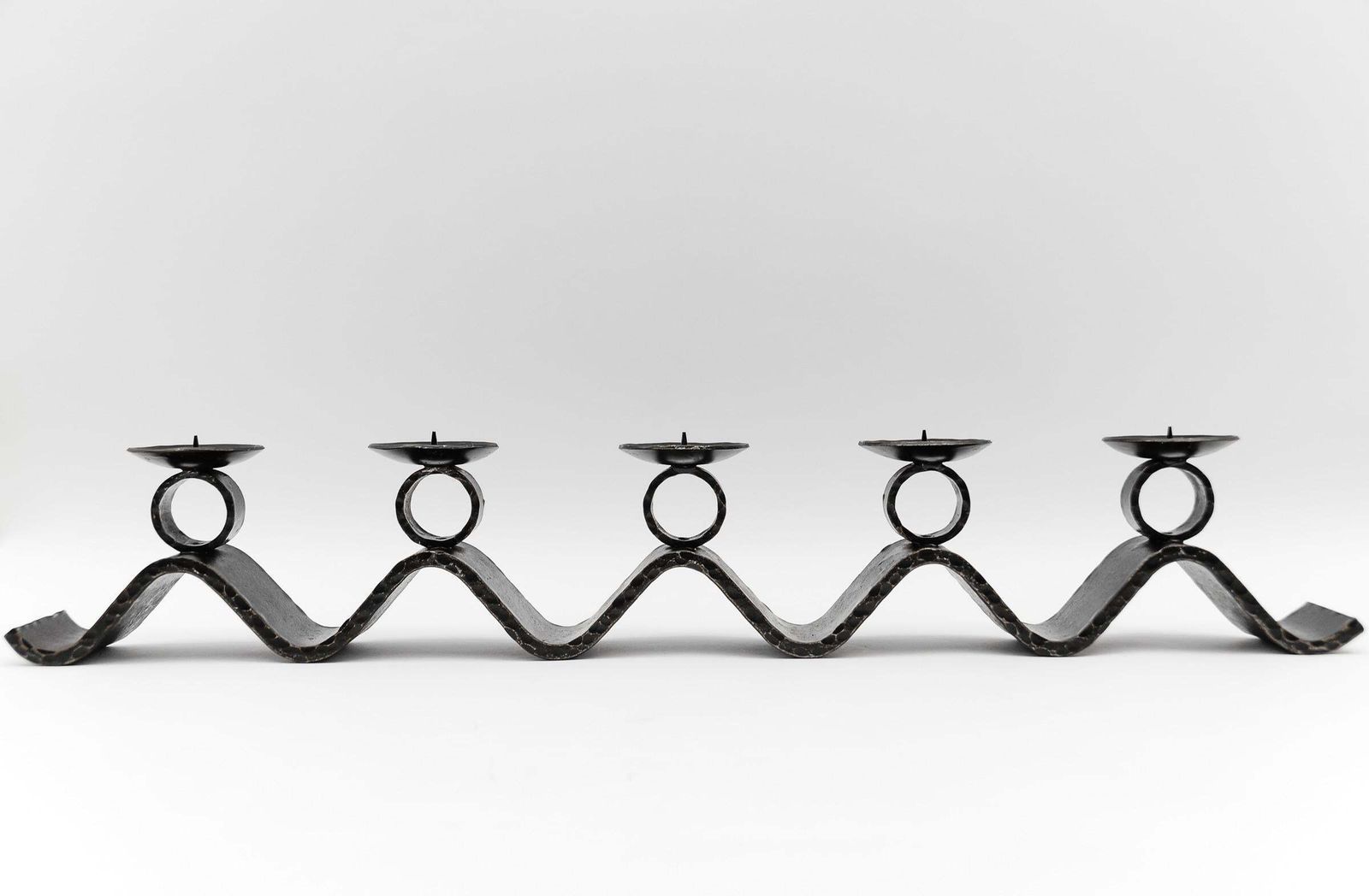 Wrought Iron Wave Handmade Artist Brutalist Candleholder, 1960s Austria photo for sale