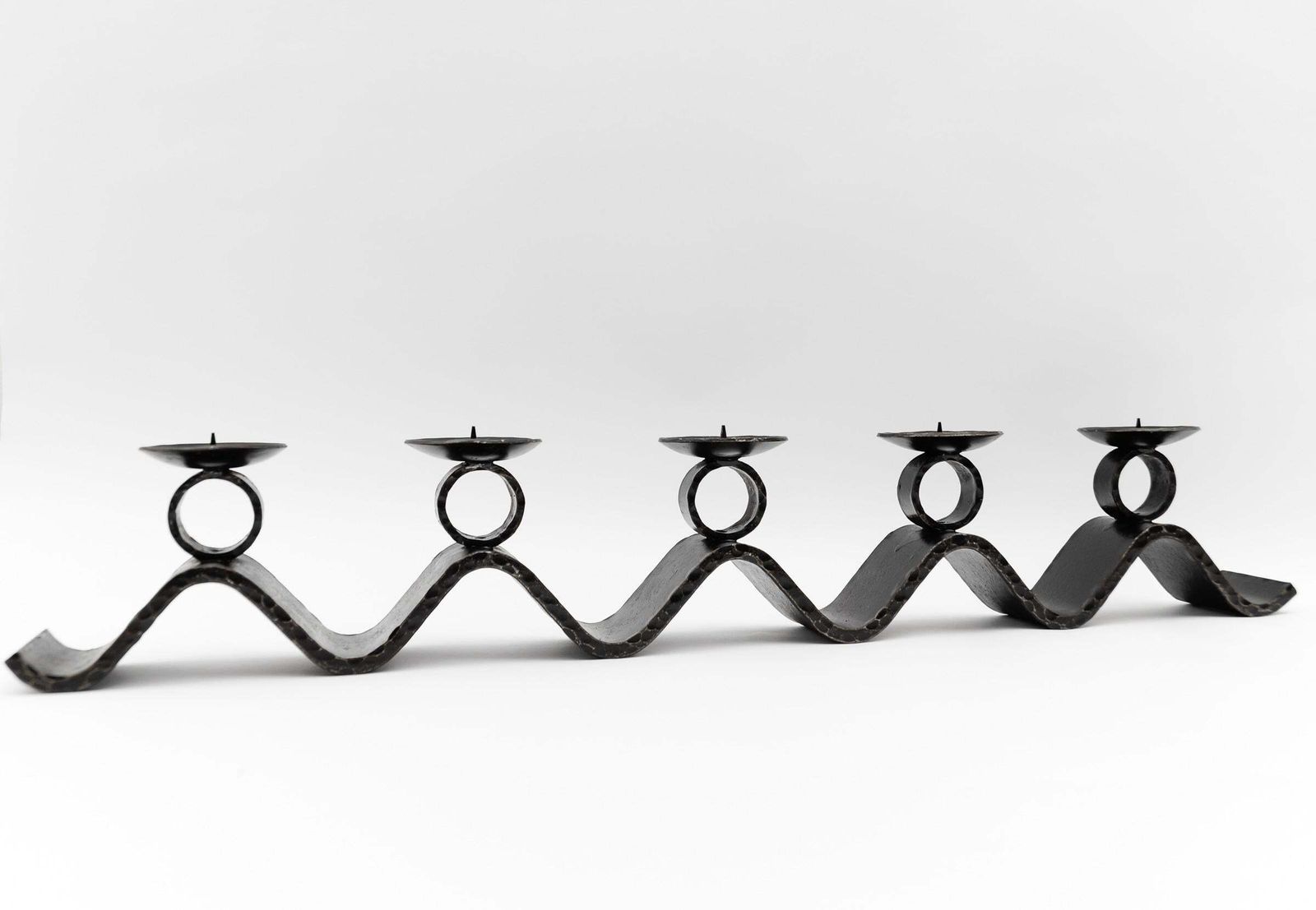 Wrought Iron Wave Handmade Artist Brutalist Candleholder, 1960s Austria photo Home Decor