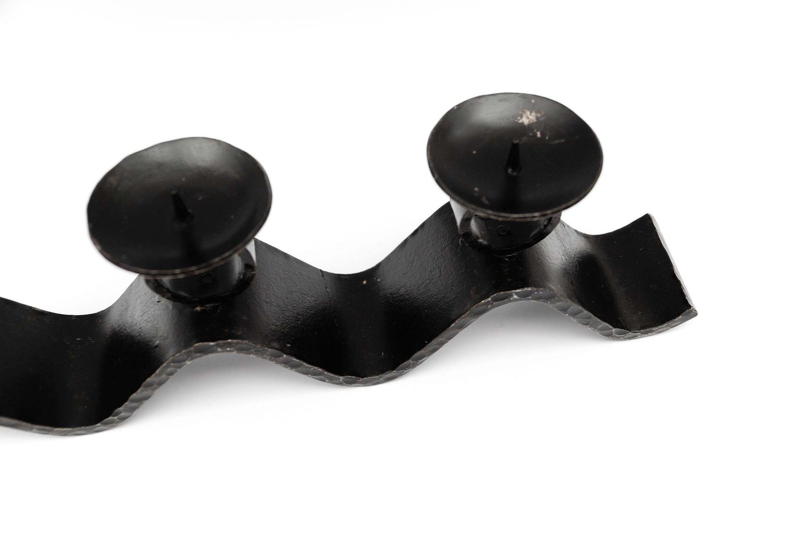 photo buy Wrought Iron Wave Handmade Artist Brutalist Candleholder, 1960s Austria