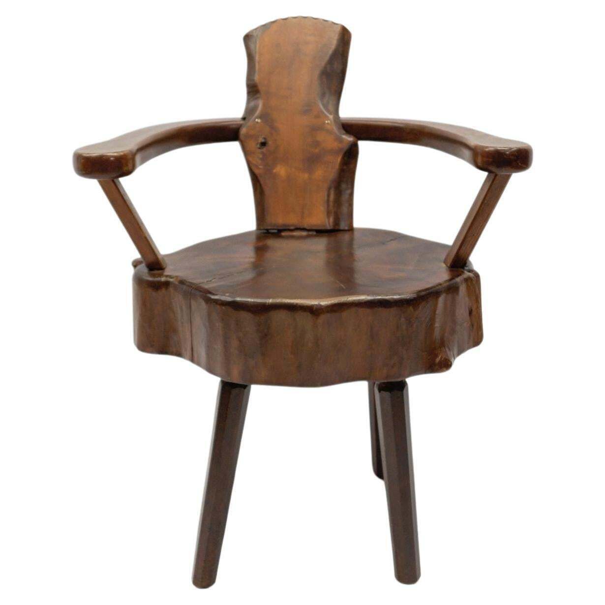 Mid Century Modern French Wooden Armchair, Pierre Chapo Attributed, 1960s