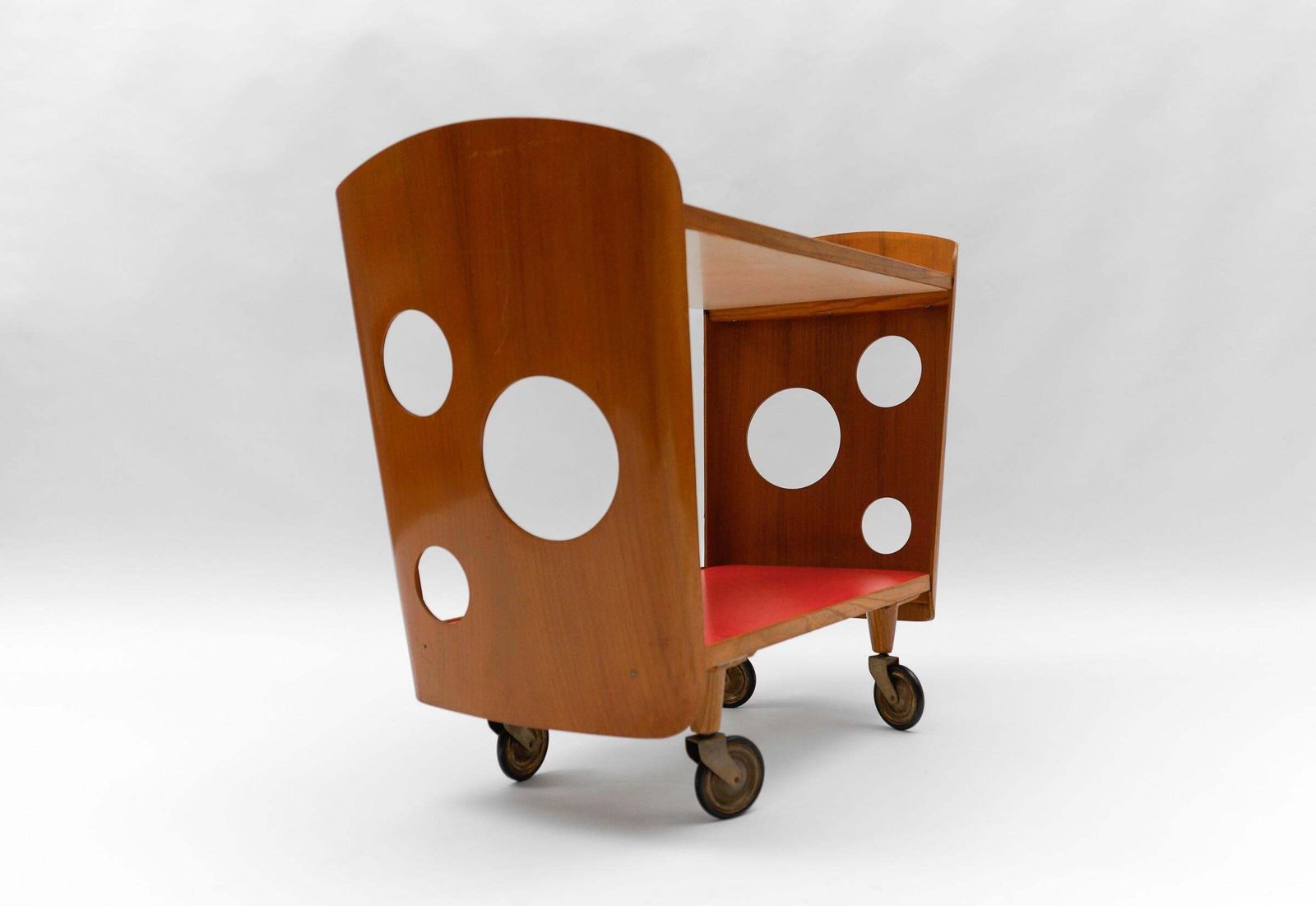 Stunning Mid Century Modern Serving Cart In Plywood, 1950s photo vinterior