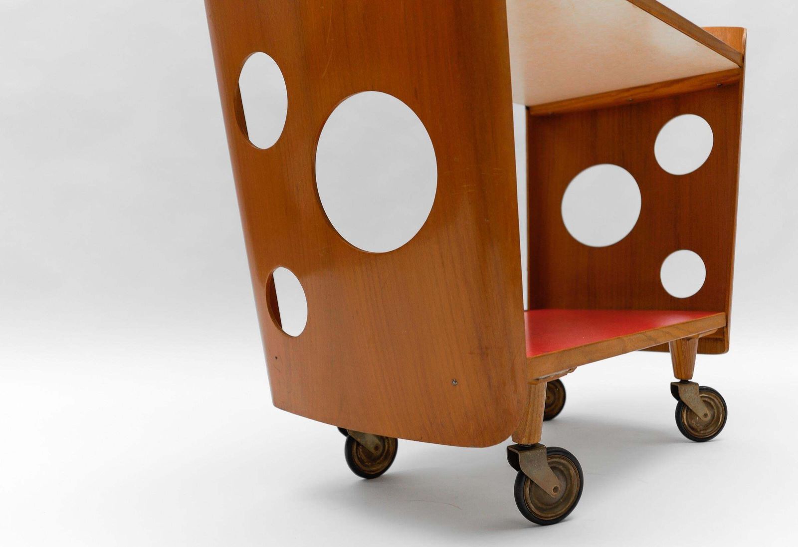 Home Decor Stunning Mid Century Modern Serving Cart In Plywood, 1950s photo