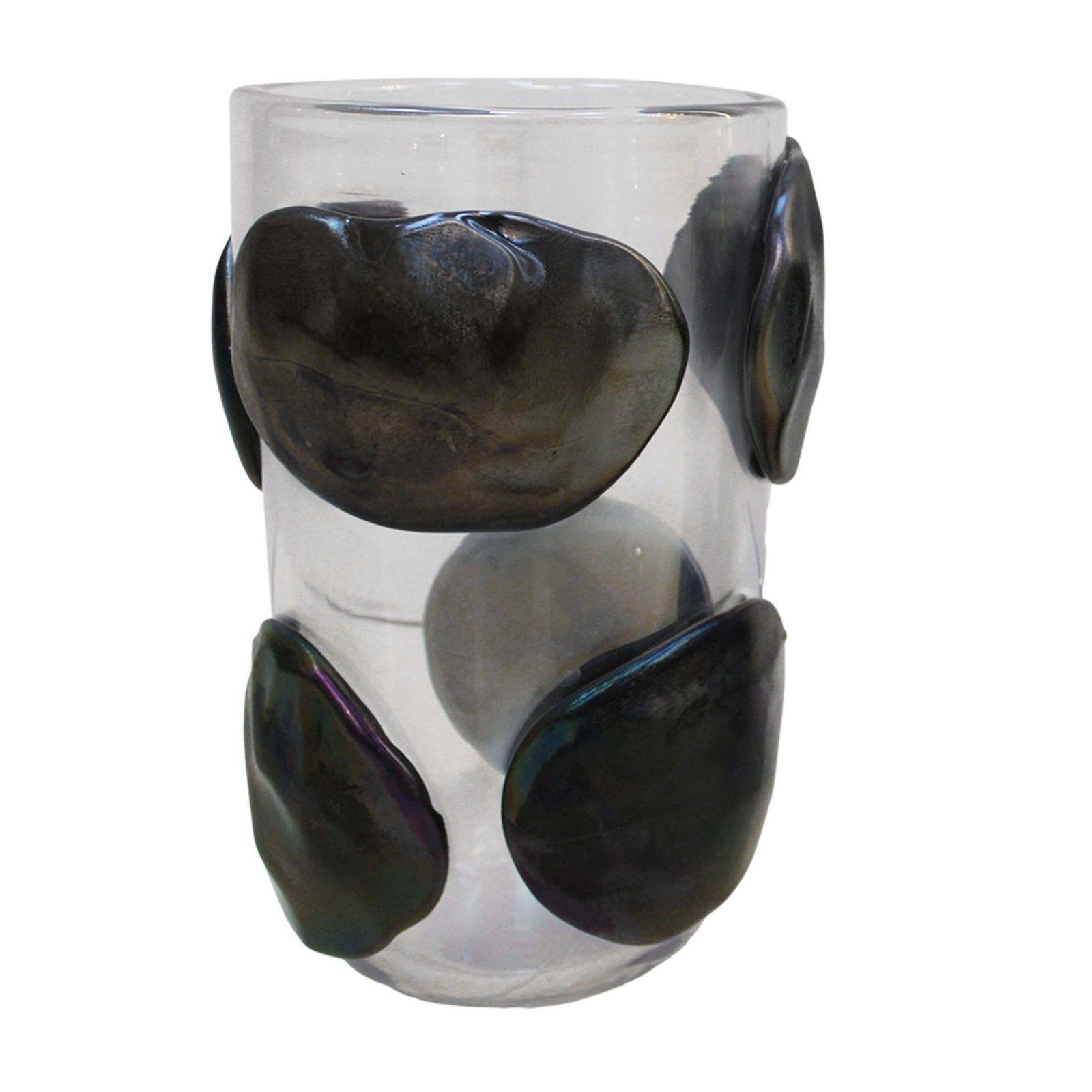 Mid Century Modern Costantini Murano Clear And Black Glass Italian Vase photo furniture