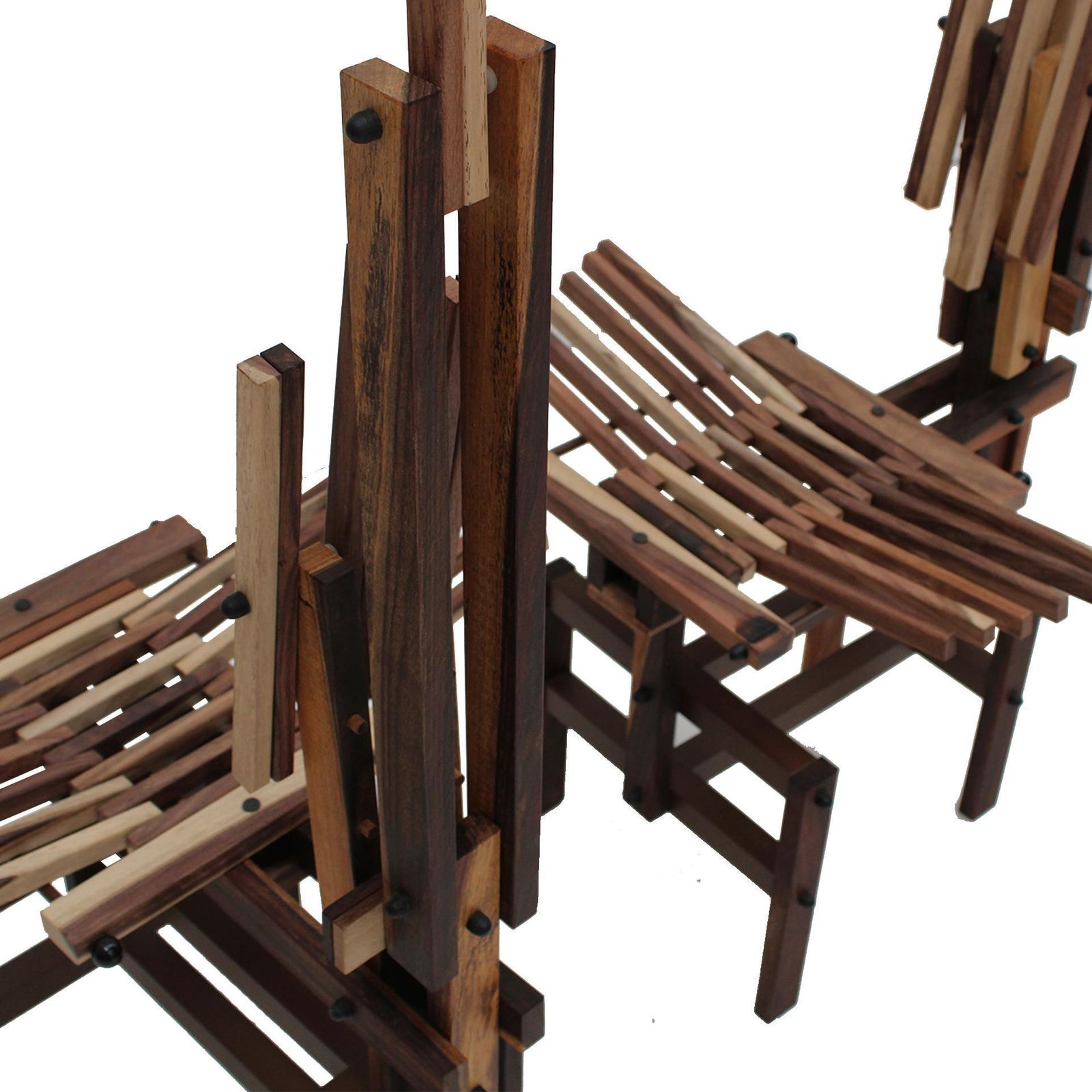 6433.0 Italian Sculptural Wooden Chairs Sono By Anacleto Spazzapan, 1980s, Set Of Two photo