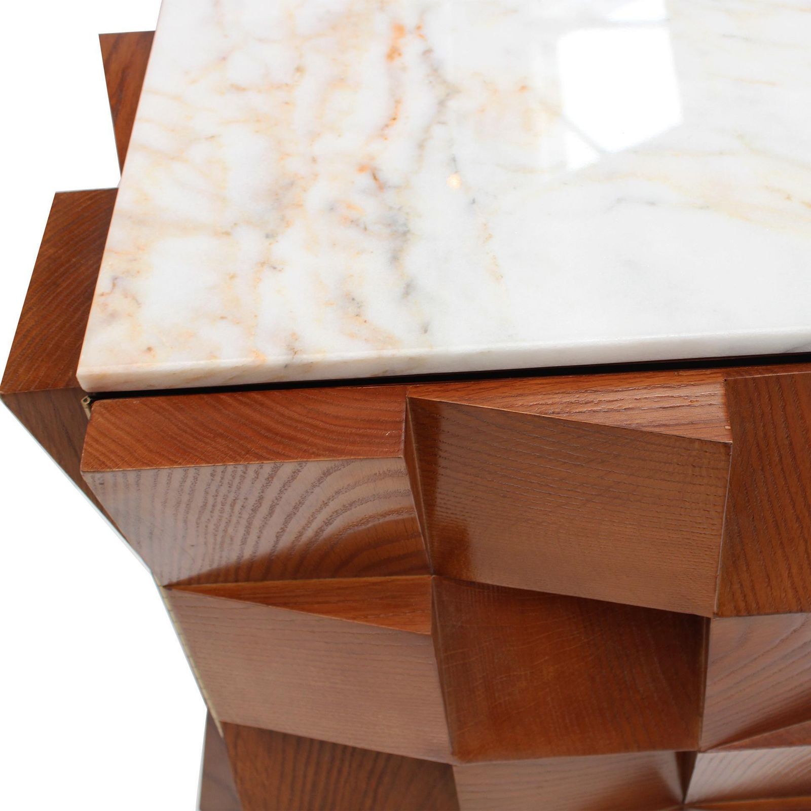 photo for sale Contemporary Modern Pair Of Sideboards In Wood And Siena Marble Top, Italy