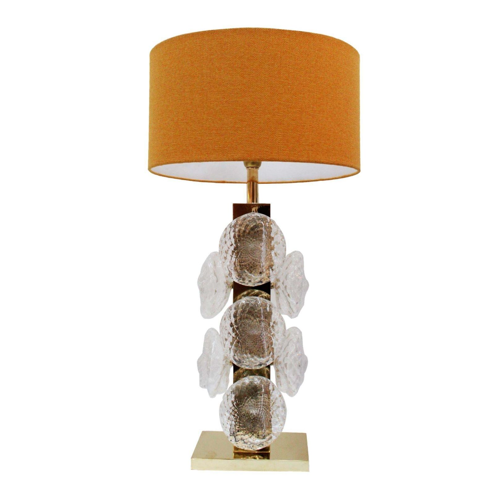 Pair Of Italian Murano Glass And Brass Table Lamps, Italy photo furniture