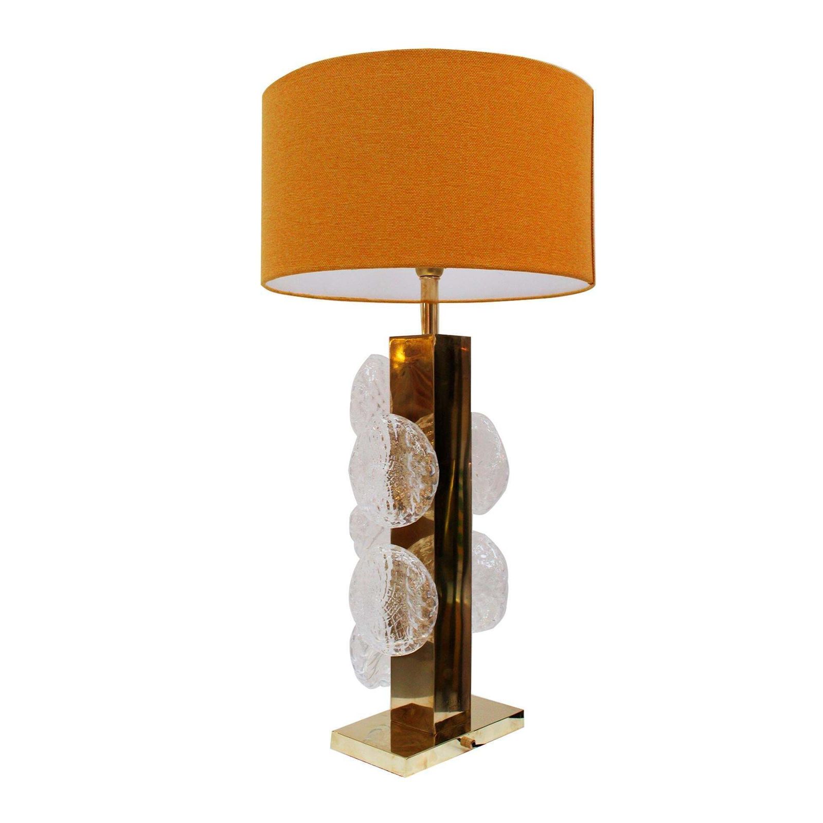 Pair Of Italian Murano Glass And Brass Table Lamps, Italy photo Lighting