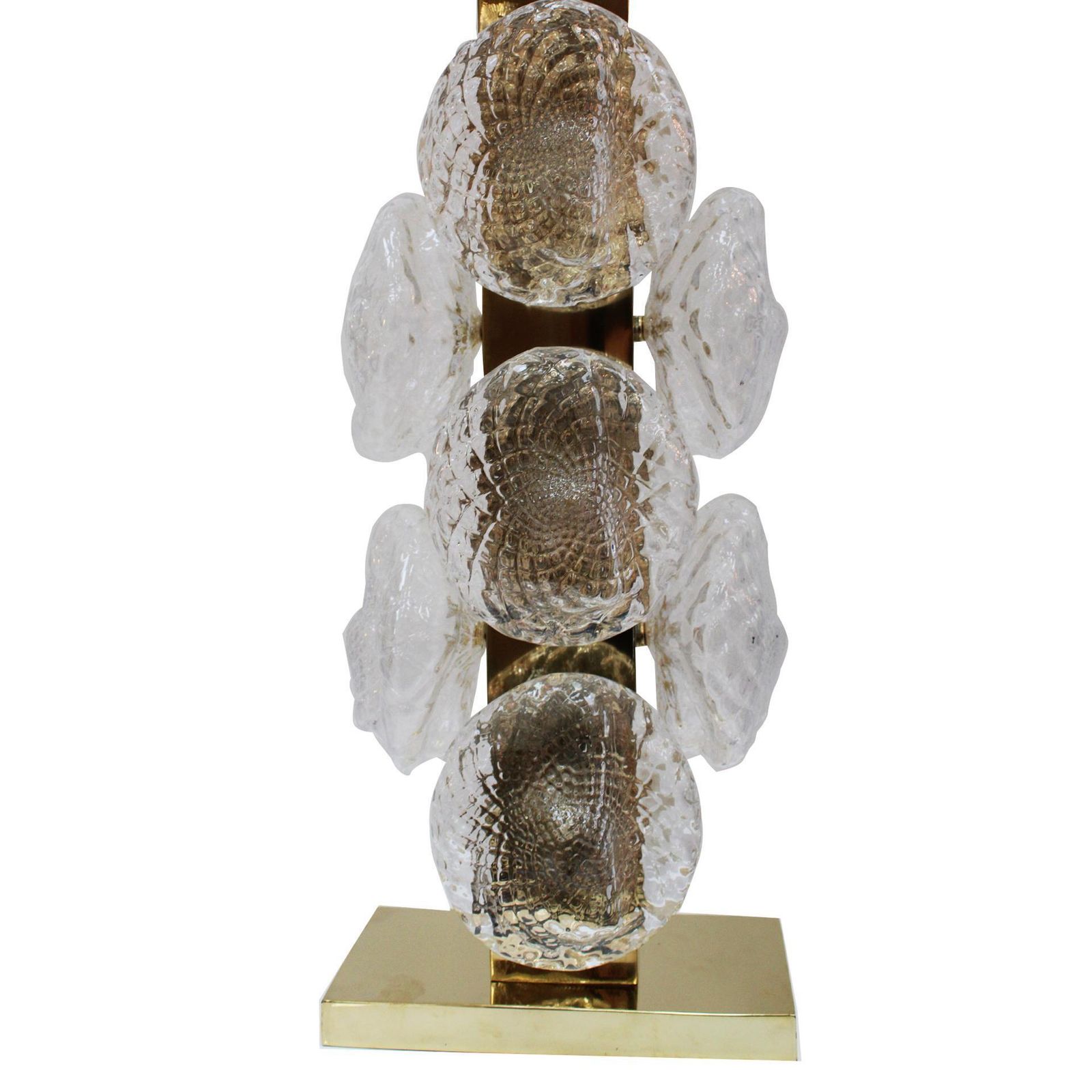 Pair Of Italian Murano Glass And Brass Table Lamps, Italy photo vinterior