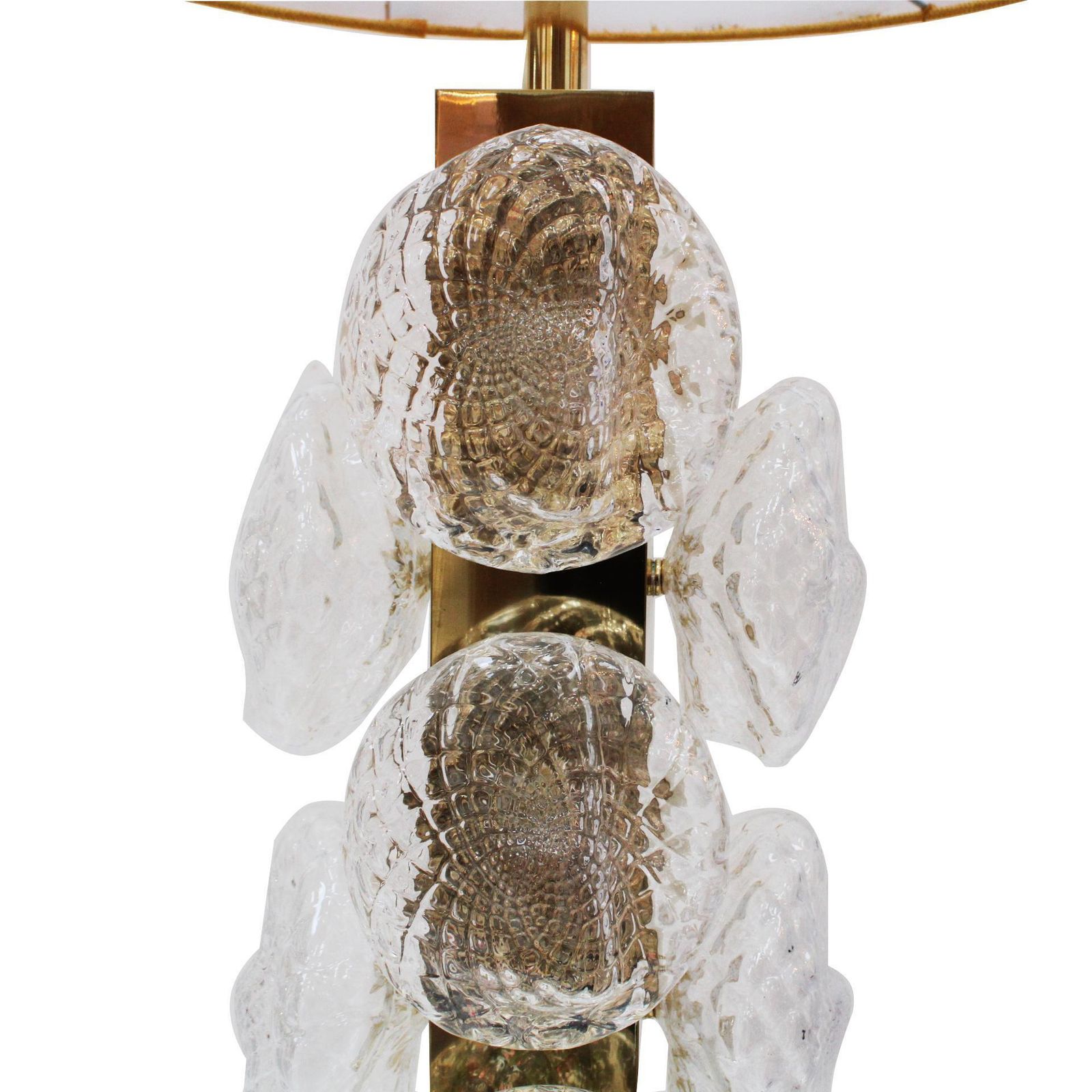 Pair Of Italian Murano Glass And Brass Table Lamps, Italy photo buy