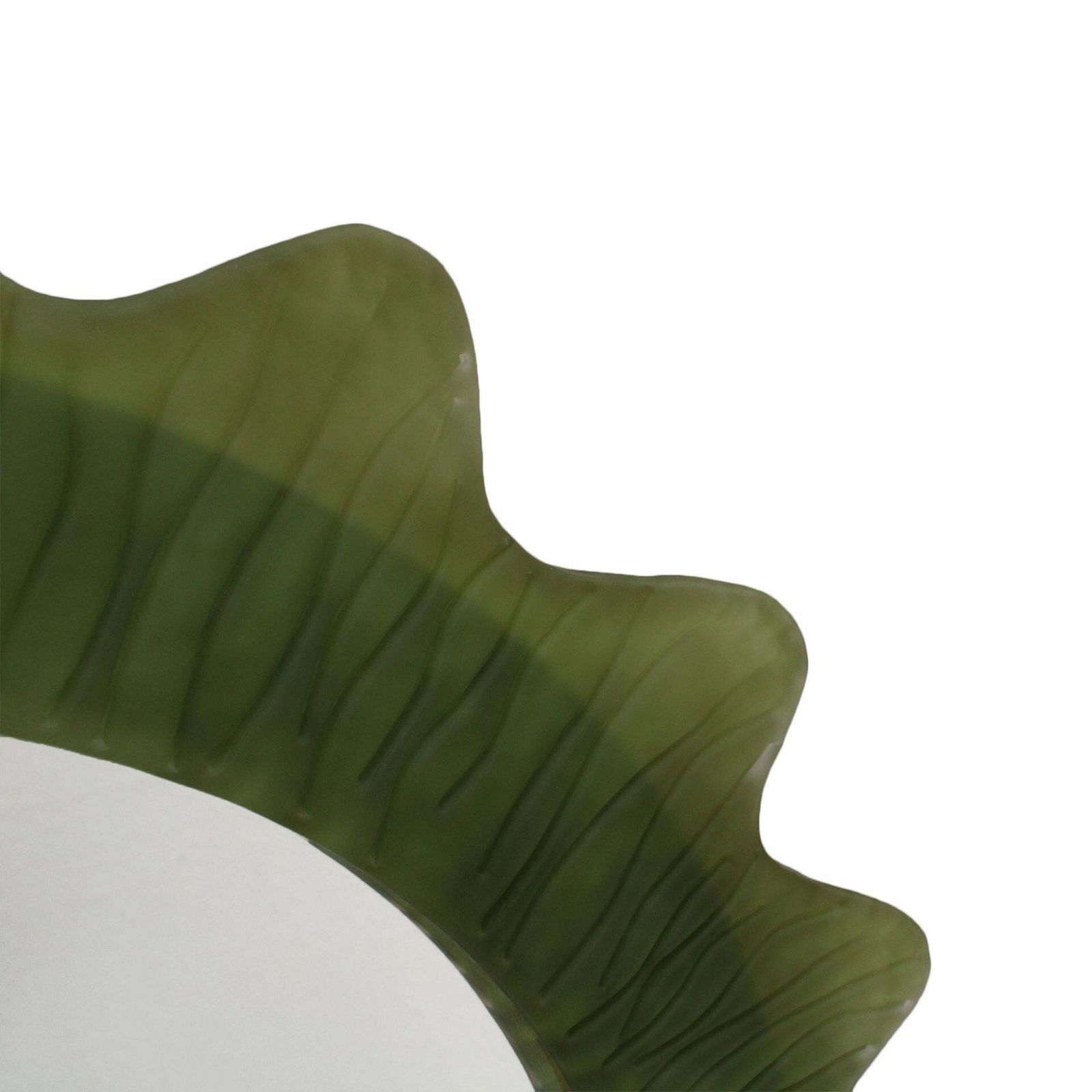 Organic Shaped Green Italian Mirror Made Of Murano Glass And Brass photo Home Decor