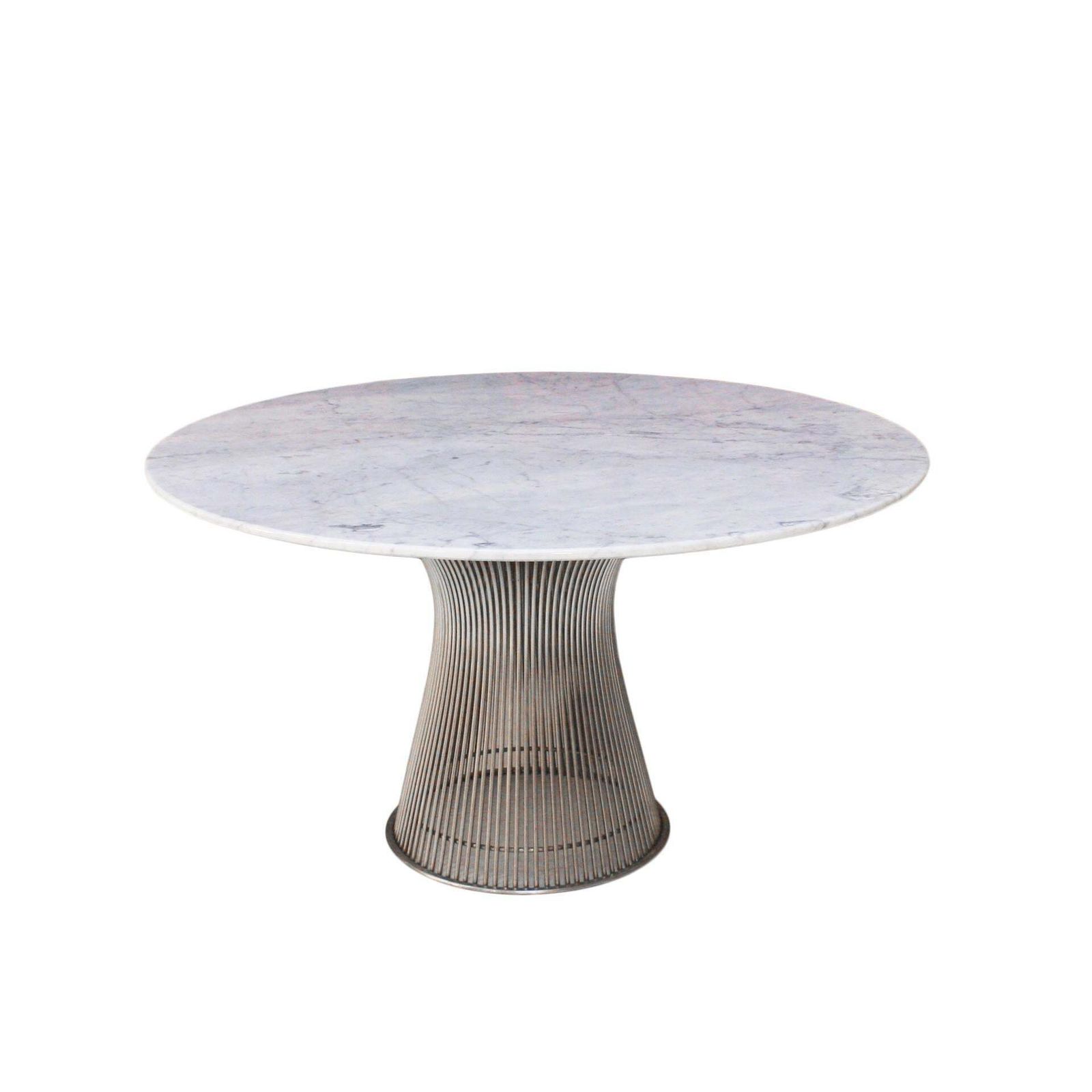 Warren Platner Edited By Knoll Carrara Marble Steel Table, USA, 1970s photo for sale