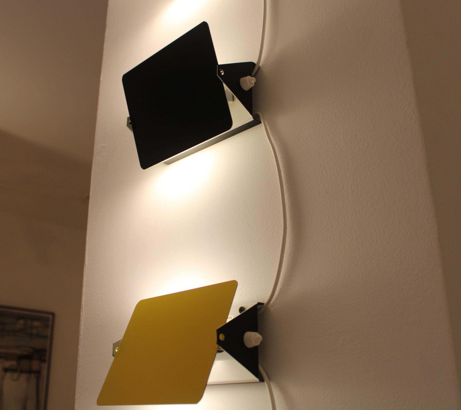 Mid Century Modern Charlotte Perriand Mod. Cp1 Pair Of Black French Sconces photo Lighting