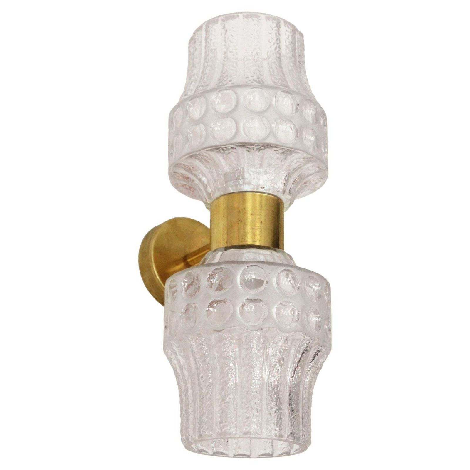 Mid Century Modern Style Murano Glass And Brass Set Of Three Italian Sconces