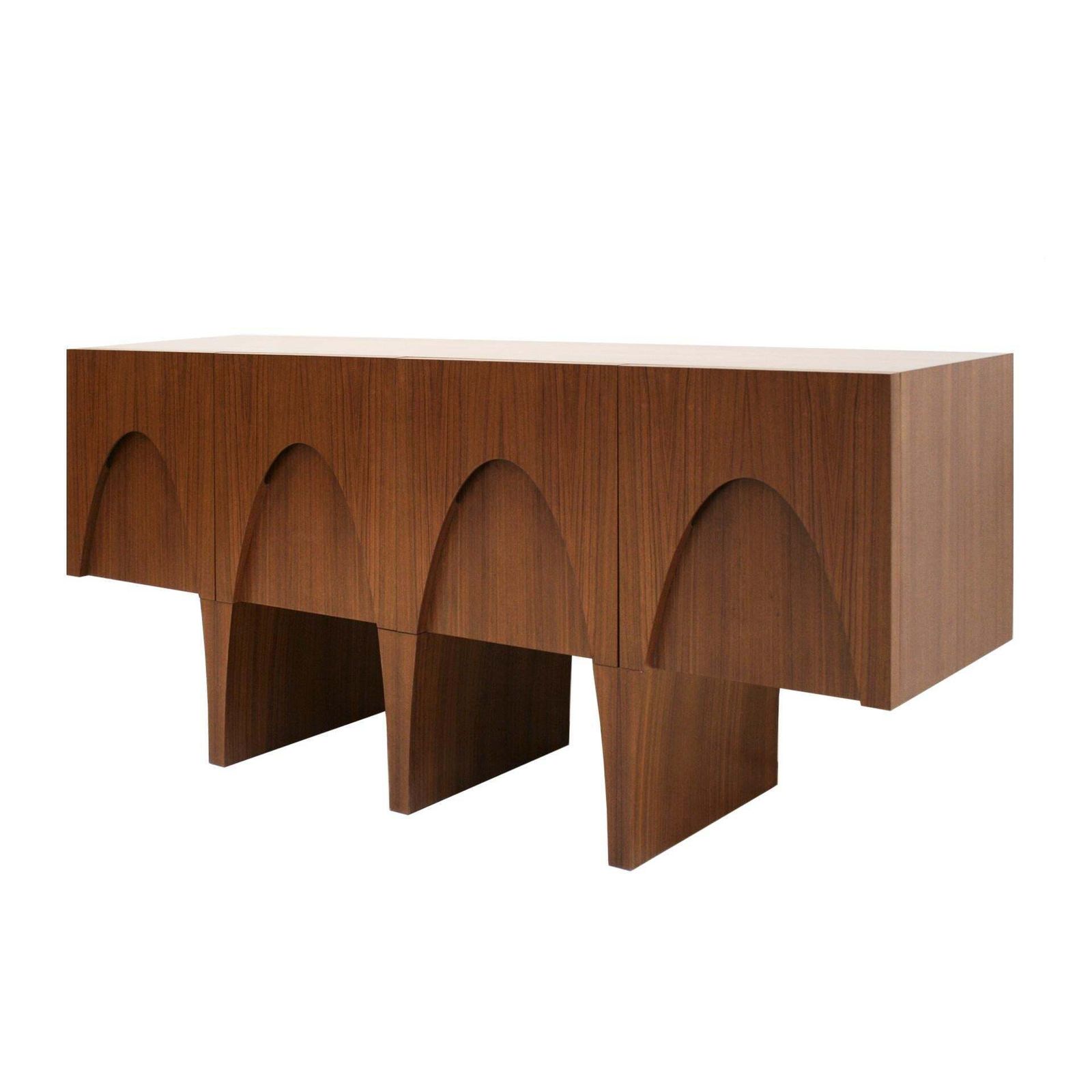 Contemporary Modern Teak And Lemongrass Wood Italian Sideboard photo vinterior