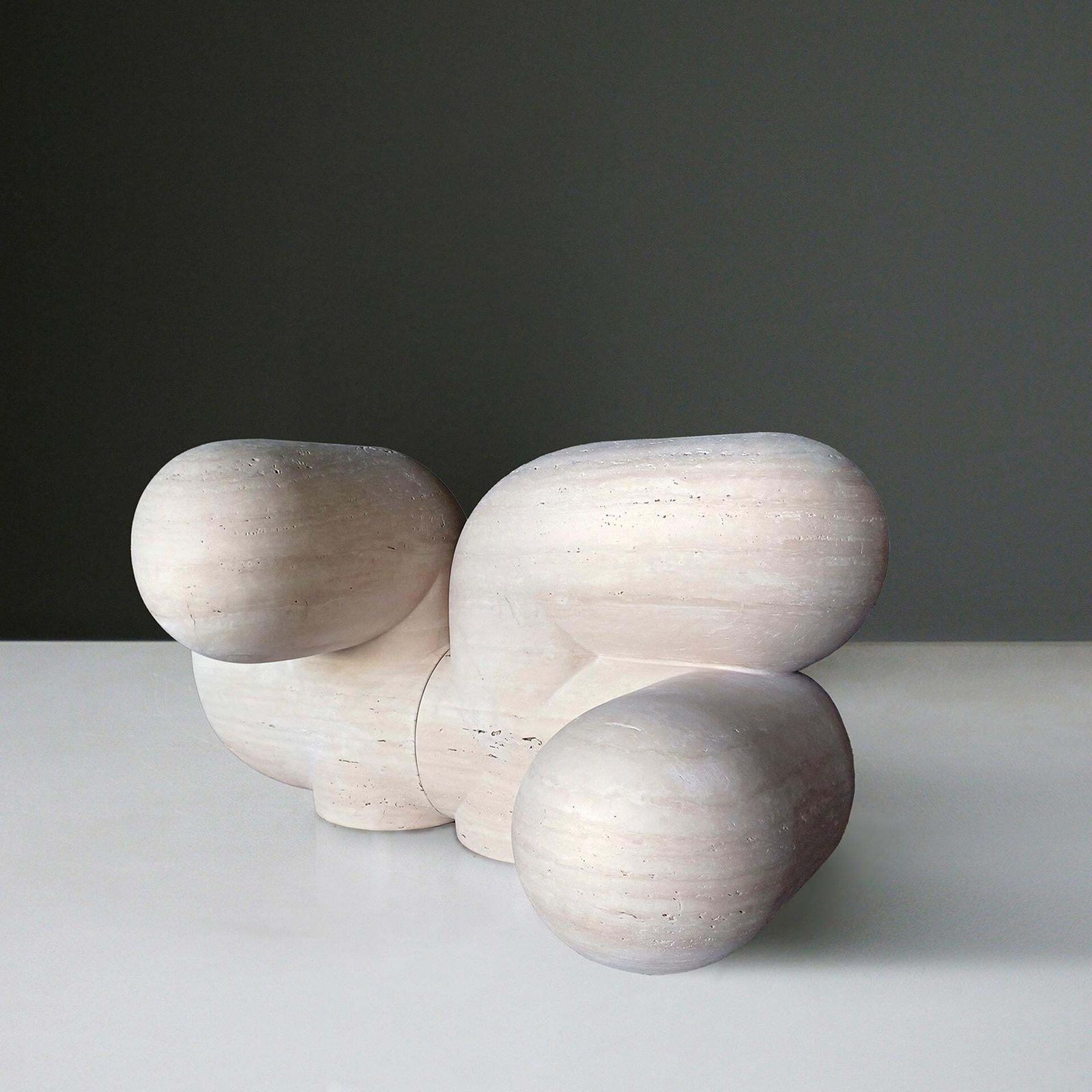 Sculptural And Organic Stools Made Of Travertine Marble By Pepe Guerrero photo for sale