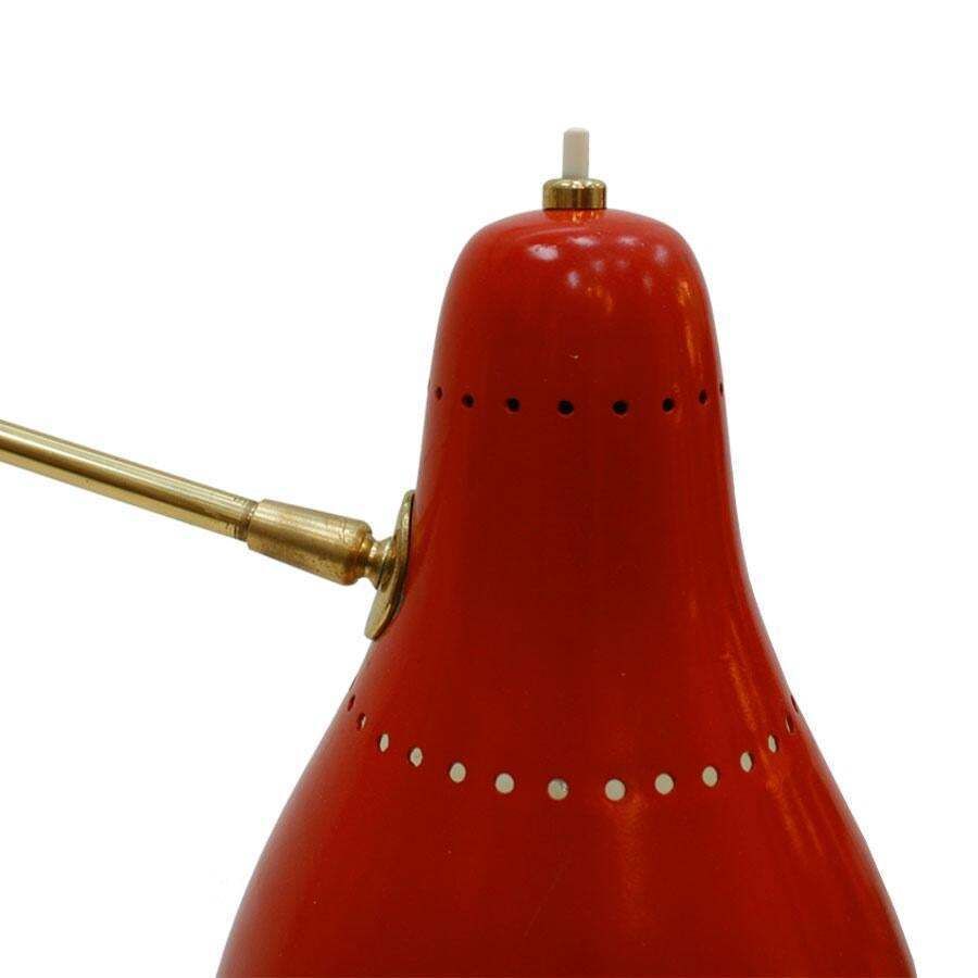 Mid Century Modern Italian Floor Lamp, Made Of Brass With Colored Tulips, 1950 photo buy
